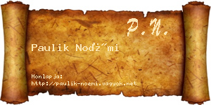 Paulik Noémi névjegykártya